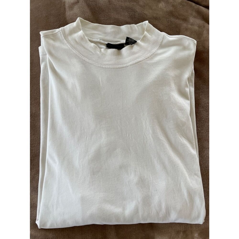 Eddie Bauer Men’s Classic White Long-Sleeve Mock Turtleneck Shirt Size XL Tall